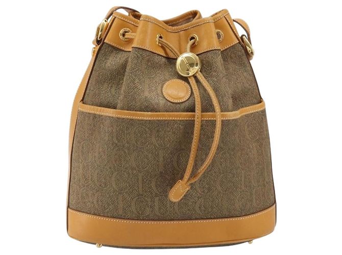 GUCCI Schultertasche aus Canvas Leder Beige Gold Auth ep12266 Golden - Ansicht 13