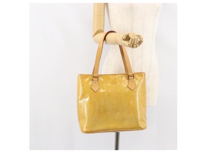 LOUIS VUITTON Borsa a Mano Houston Monogram Vernis Beige M91004 LV Auth 156696 - vista 27