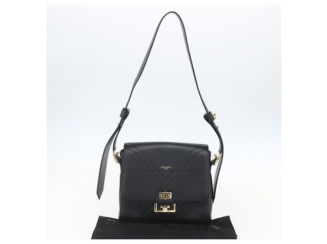Bolsa de Ombro GIVENCHY em Couro Preto e Ouro Auth ka908V Dourado - vista 12