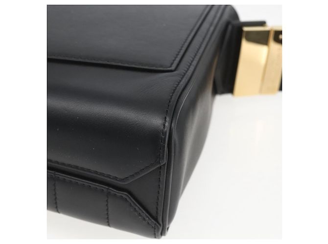 Bolsa de Ombro GIVENCHY em Couro Preto e Ouro Auth ka908V Dourado - vista 15