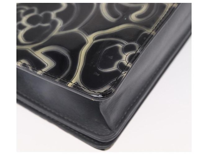CHANEL Kamelie COCO Marken Kettenbörse Lackleder Grau Silber CC Auth 159748 Braun - Ansicht 17