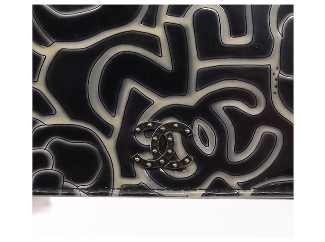 CHANEL Kamelie COCO Marken Kettenbörse Lackleder Grau Silber CC Auth 159748 Braun - Ansicht 19