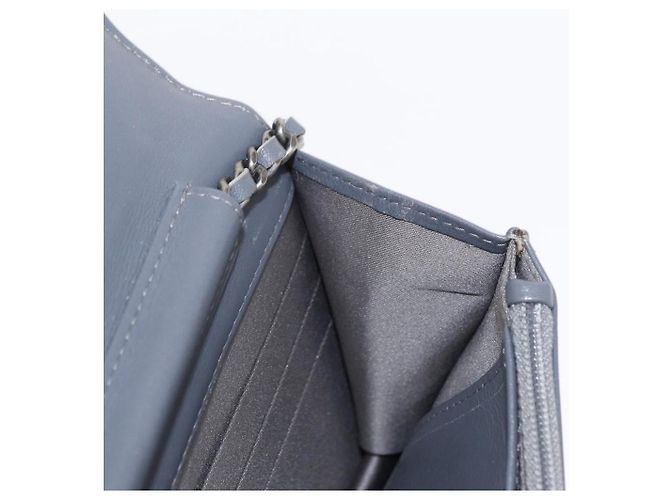 CHANEL Kamelie COCO Marken Kettenbörse Lackleder Grau Silber CC Auth 159748 Braun - Ansicht 21