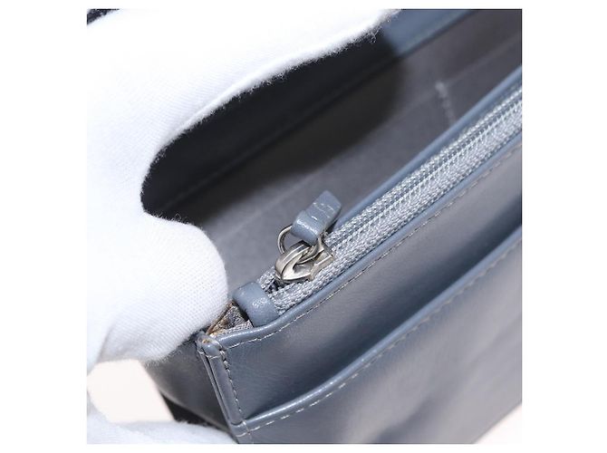 CHANEL Kamelie COCO Marken Kettenbörse Lackleder Grau Silber CC Auth 159748 Braun - Ansicht 23