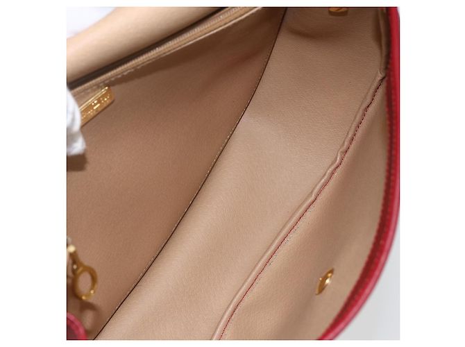 Borsa a spalla in tela Trotter Christian Dior PVC rosso oro Auth 159963 - vista 12