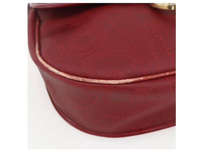 Borsa a spalla in tela Trotter Christian Dior PVC rosso oro Auth 159963 - vista 14