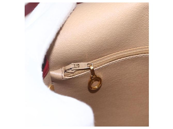 Borsa a spalla in tela Trotter Christian Dior PVC rosso oro Auth 159963 - vista 17