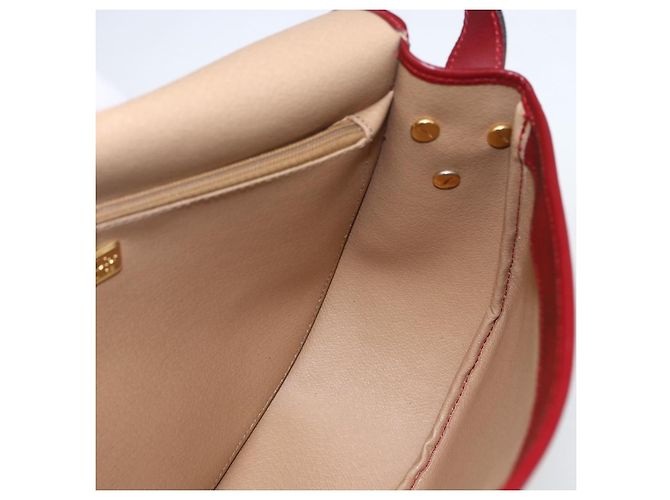 Borsa a spalla in tela Trotter Christian Dior PVC rosso oro Auth 159963 - vista 18