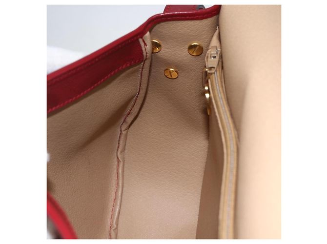 Borsa a spalla in tela Trotter Christian Dior PVC rosso oro Auth 159963 - vista 19
