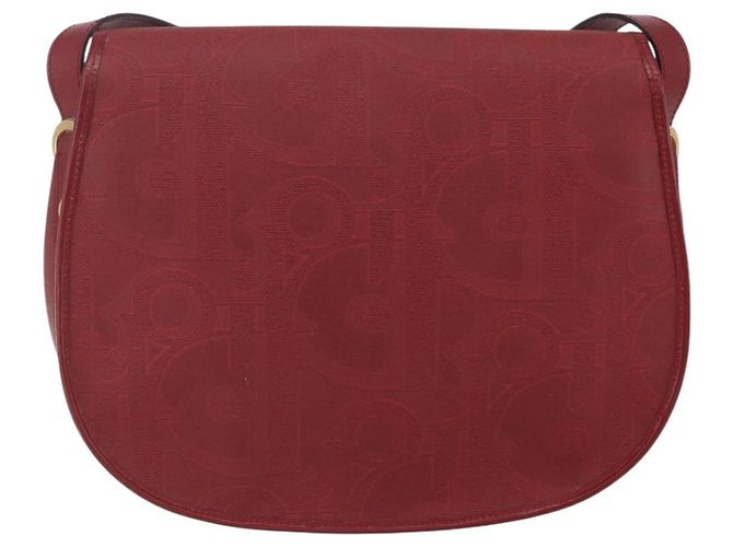 Borsa a spalla in tela Trotter Christian Dior PVC rosso oro Auth 159963 - vista 2