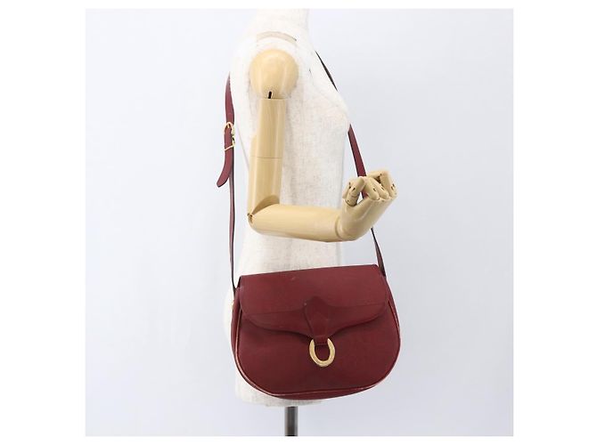 Borsa a spalla in tela Trotter Christian Dior PVC rosso oro Auth 159963 - vista 22