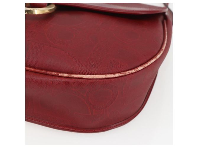 Borsa a spalla in tela Trotter Christian Dior PVC rosso oro Auth 159963 - vista 9