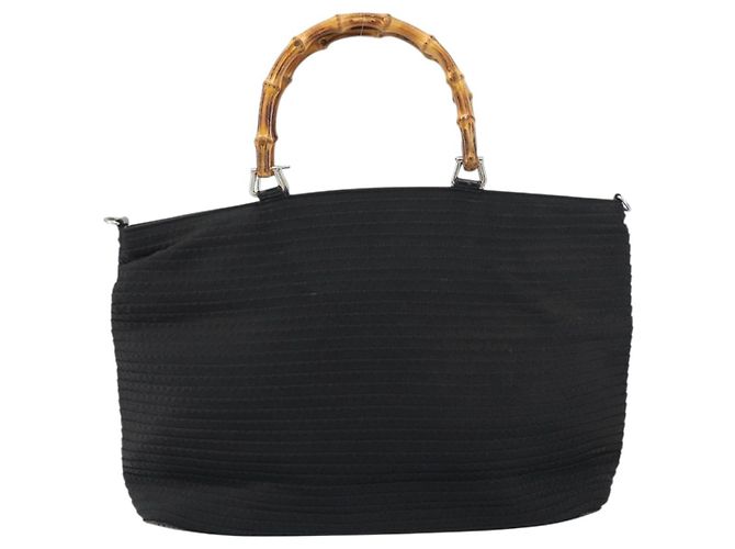 GUCCI Bamboo Tote Bag Nylon Black Silver 002 1364 0439 Auth ep12286 Silvery - view 13
