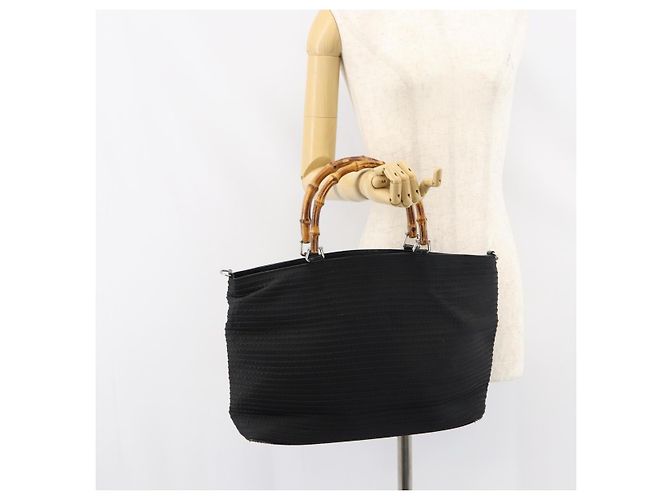 GUCCI Bamboo Tote Bag Nylon Black Silver 002 1364 0439 Auth ep12286 Silvery - view 21