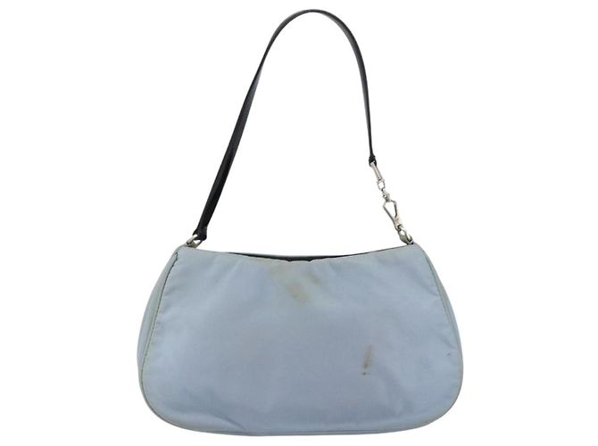 PRADA mini Borsa a Spalla Nylon Azzurro Chiaro Argento Auth gh1407 Blu chiaro - vista 2