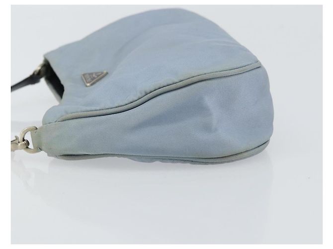 PRADA mini Borsa a Spalla Nylon Azzurro Chiaro Argento Auth gh1407 Blu chiaro - vista 4