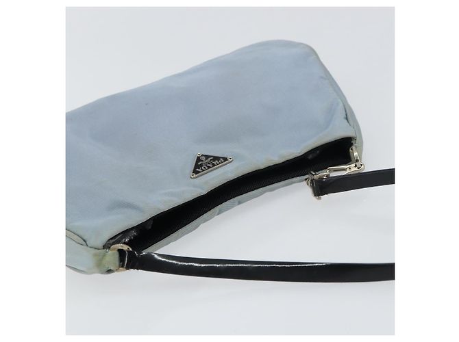 PRADA mini Borsa a Spalla Nylon Azzurro Chiaro Argento Auth gh1407 Blu chiaro - vista 6