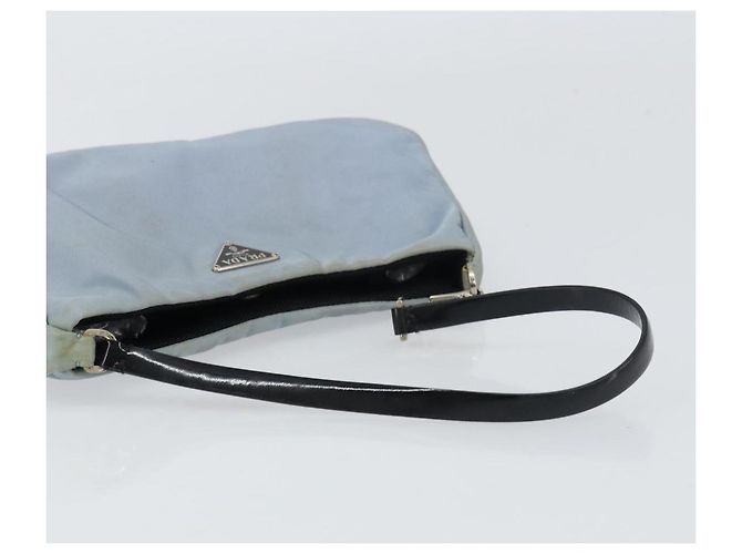 PRADA mini Borsa a Spalla Nylon Azzurro Chiaro Argento Auth gh1407 Blu chiaro - vista 7