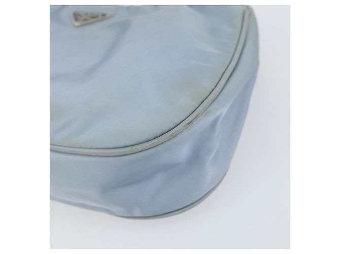 PRADA mini Borsa a Spalla Nylon Azzurro Chiaro Argento Auth gh1407 Blu chiaro - vista 8