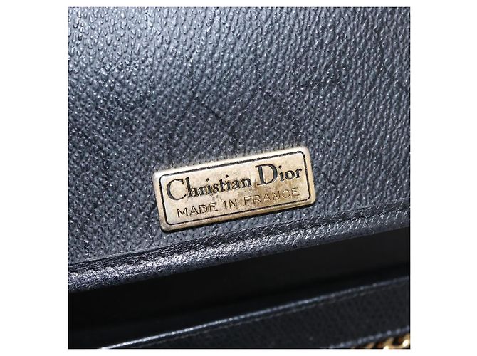Borsa a spalla in pelle Christian Dior nera e oro Auth ka999 Nero D'oro - vista 16