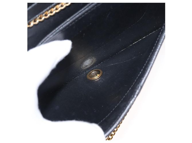 Borsa a spalla in pelle Christian Dior nera e oro Auth ka999 Nero D'oro - vista 17
