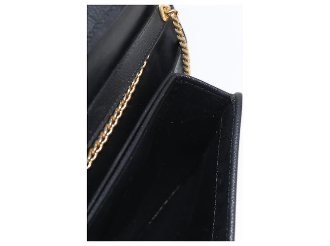 Borsa a spalla in pelle Christian Dior nera e oro Auth ka999 Nero D'oro - vista 18