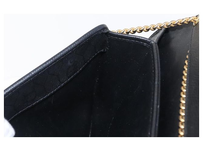 Borsa a spalla in pelle Christian Dior nera e oro Auth ka999 Nero D'oro - vista 19
