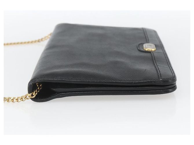 Borsa a spalla in pelle Christian Dior nera e oro Auth ka999 Nero D'oro - vista 4
