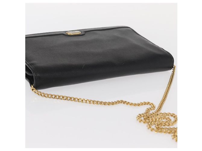 Borsa a spalla in pelle Christian Dior nera e oro Auth ka999 Nero D'oro - vista 6