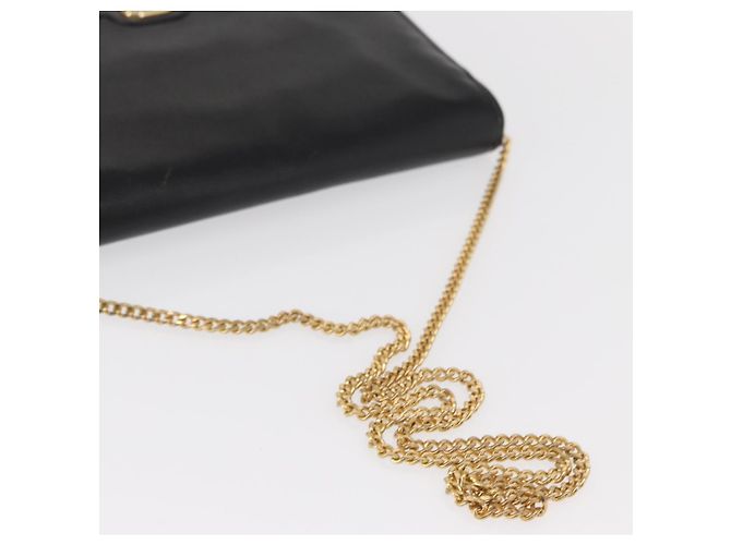 Borsa a spalla in pelle Christian Dior nera e oro Auth ka999 Nero D'oro - vista 7
