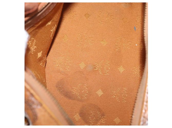Borsa MCM Logogram Vicetos in pelle PVC marrone e oro Auth BA8791 D'oro - vista 11