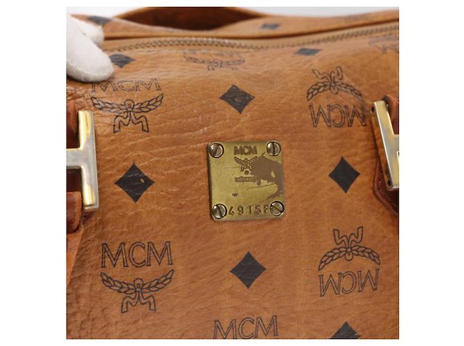 Borsa MCM Logogram Vicetos in pelle PVC marrone e oro Auth BA8791 D'oro - vista 12
