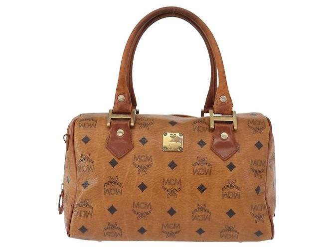 Borsa MCM Logogram Vicetos in pelle PVC marrone e oro Auth BA8791 D'oro - vista 13