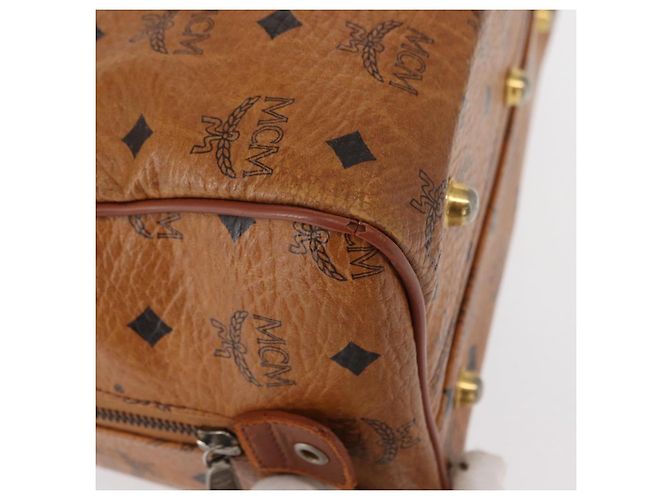 Borsa MCM Logogram Vicetos in pelle PVC marrone e oro Auth BA8791 D'oro - vista 9