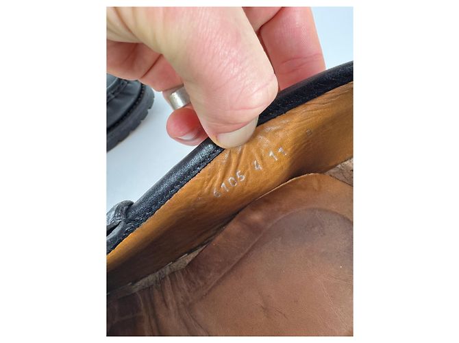 Mocassini in pelle Horsebit da uomo Gucci vintage neri 42,5 - vista 10