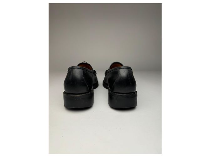 Mocassini in pelle Horsebit da uomo Gucci vintage neri 42,5 - vista 5