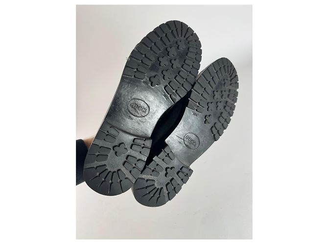 Mocassini in pelle Horsebit da uomo Gucci vintage neri 42,5 - vista 7