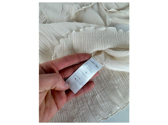 Chloé Top de seda vintage Chloe Blanco 36/S Beige - vista 10