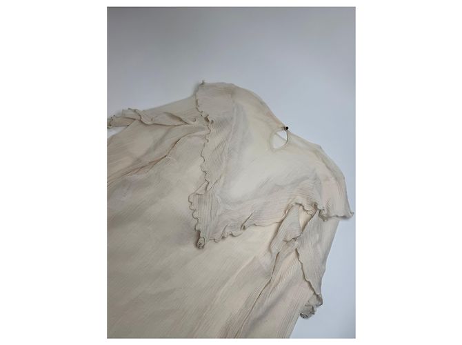 Chloé Top de seda vintage Chloe Blanco 36/S Beige - vista 13