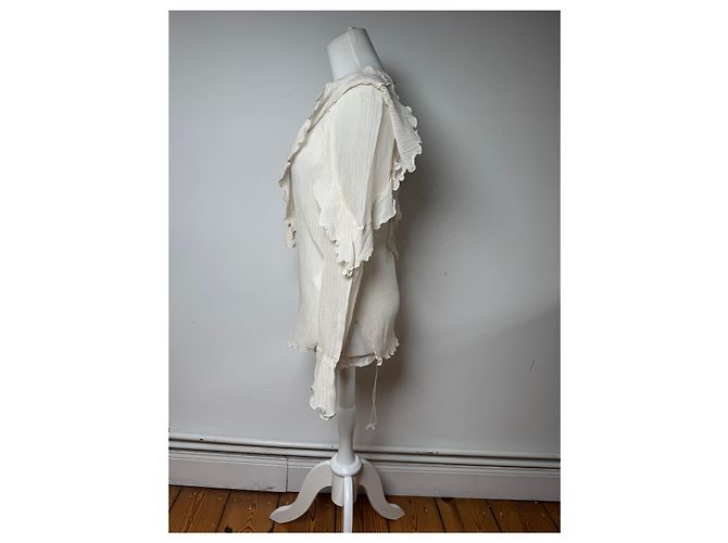 Chloé Top de seda vintage Chloe Blanco 36/S Beige - vista 3