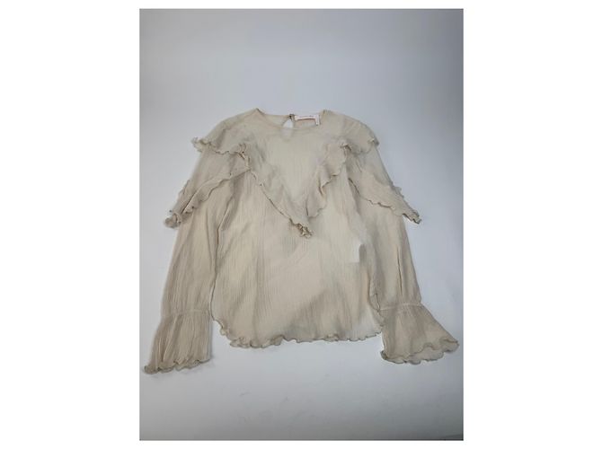 Chloé Top de seda vintage Chloe Blanco 36/S Beige - vista 5