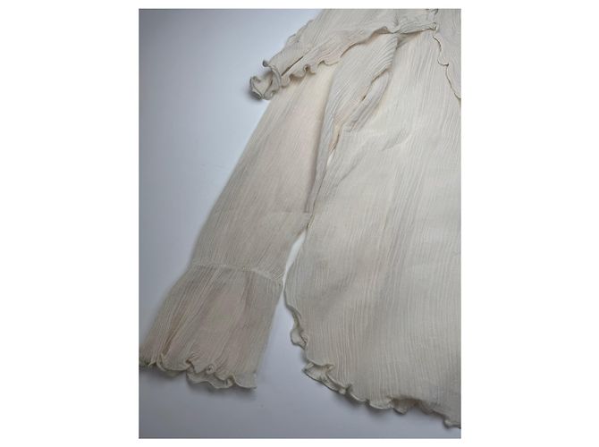 Chloé Top de seda vintage Chloe Blanco 36/S Beige - vista 6