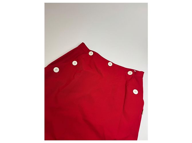 Gonna in tela vintage Dior rossa S Rosso - vista 2