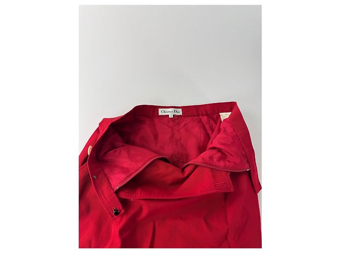 Gonna in tela vintage Dior rossa S Rosso - vista 3