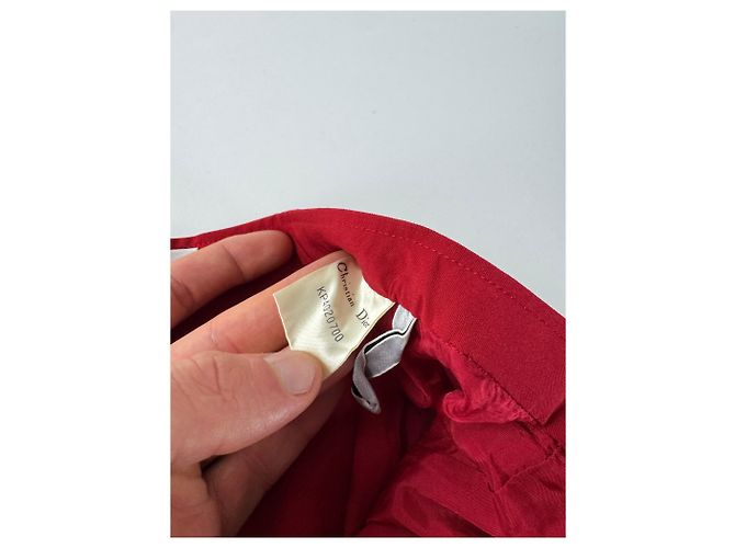 Gonna in tela vintage Dior rossa S Rosso - vista 4