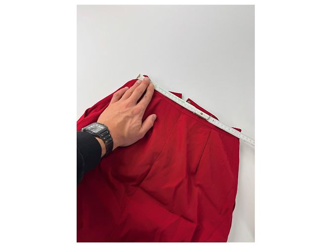 Gonna in tela vintage Dior rossa S Rosso - vista 6