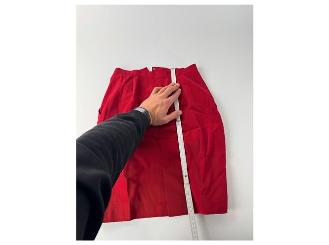 Gonna in tela vintage Dior rossa S Rosso - vista 7
