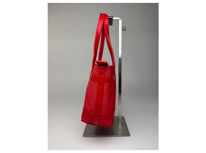 Vintage Courreges Polyester Patent Leather Handbag Red - view 7