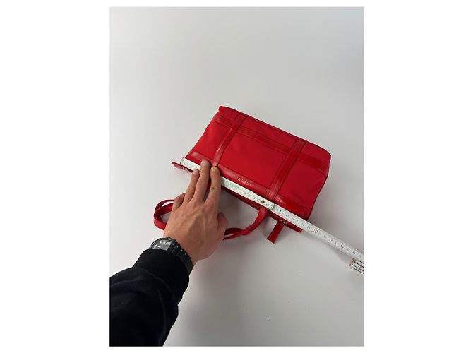 Vintage Courreges Polyester Patent Leather Handbag Red - view 8