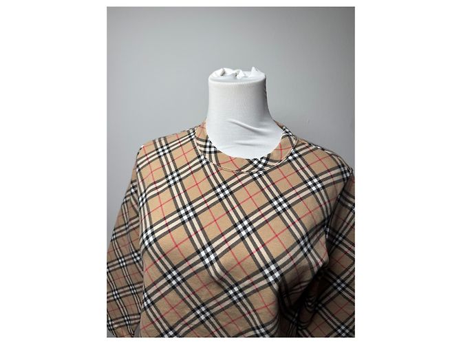 Vintage Burberry Novacheck Rundhals-Pullover M Beige - Ansicht 12